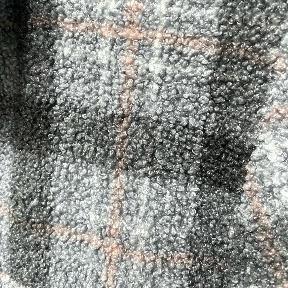 Abercrombie & Fitch Oversized Shirt Jacket Super Soft Plaid Boucle Teddy Fleece - Picture 3 of 4
